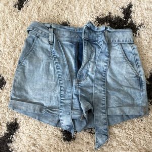 Express paper bag jean shorts